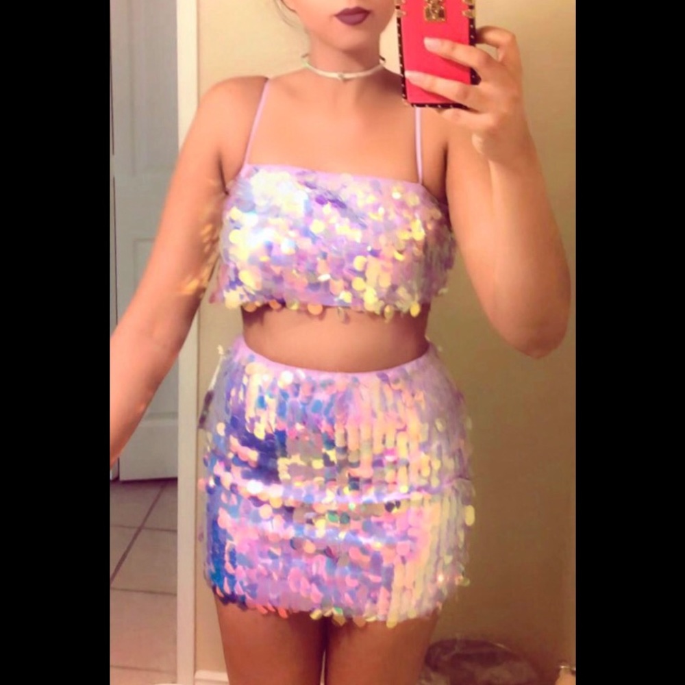 Coachella Festival Iridescent two piece